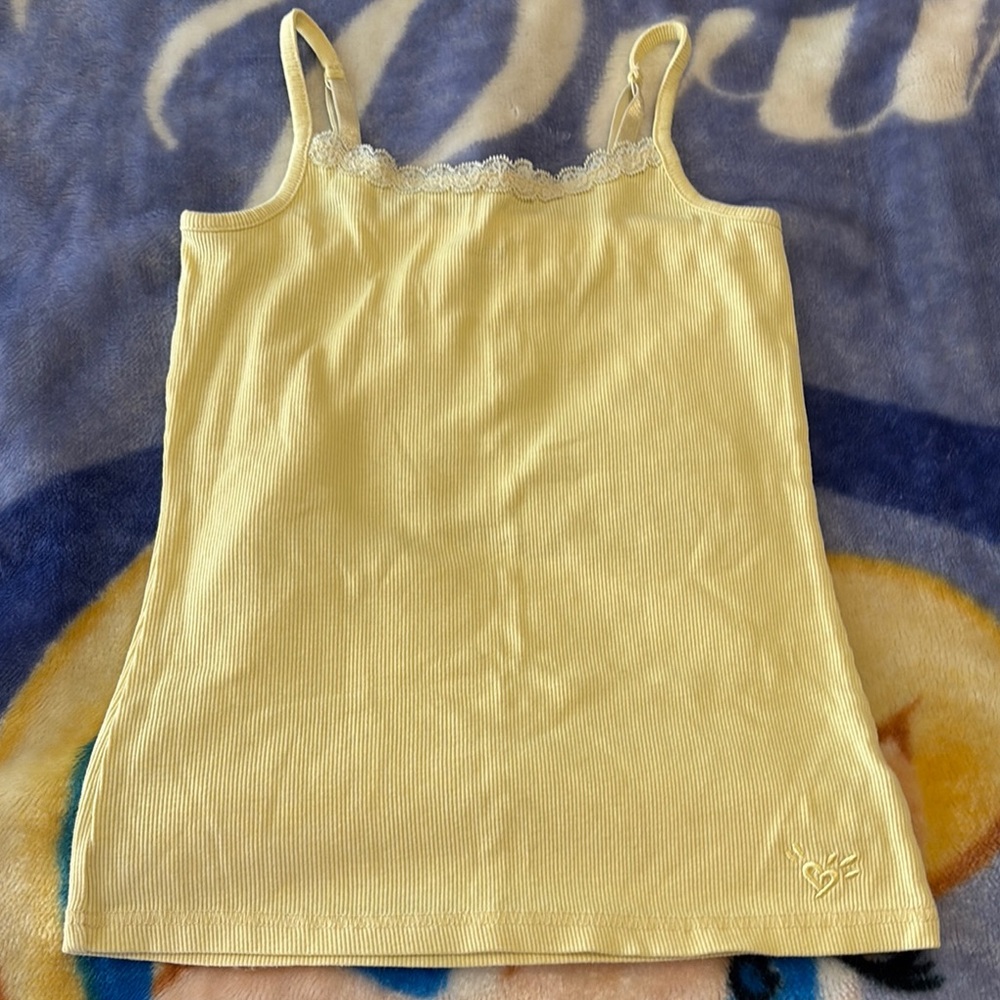 Justice Yellow Camisole with Lace Trim